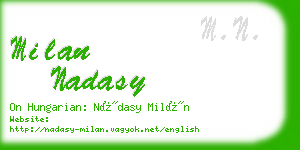 milan nadasy business card